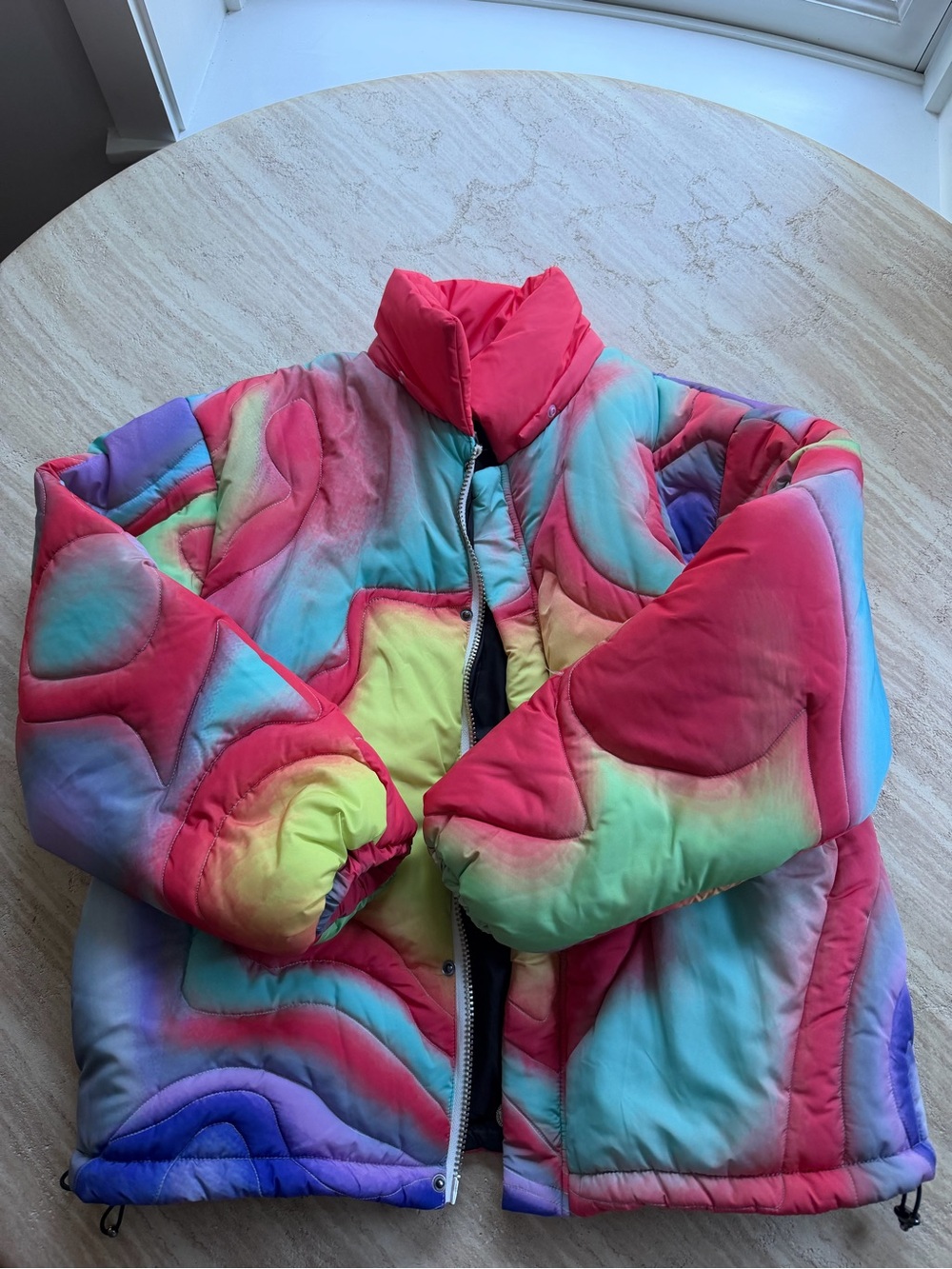 Badson Multicolor Tie-Dye Puffer Jacket